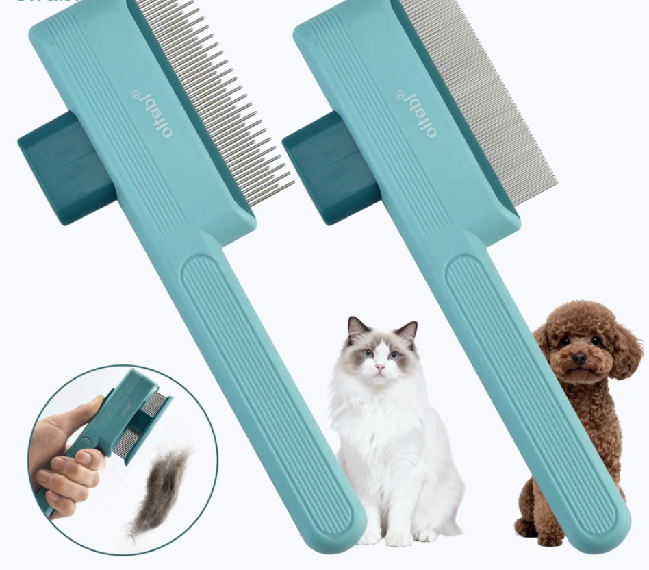 Self-Cleaning Pet Grooming Brush – One-Click Deshedding Comb for Dogs & Cats
